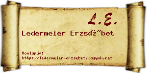 Ledermeier Erzsébet névjegykártya